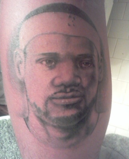 Lebron James calf tattoo